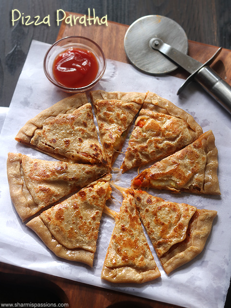 Pizza paratha recipe, How to make pizza paratha recipe